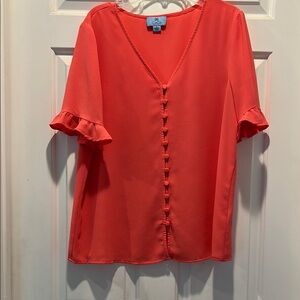 CeCe coral Blouse Elegant and Versatile